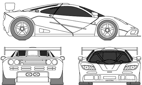 McLaren F1 LM - МакЛарен - чертежи, габариты, рисунки автомобиля