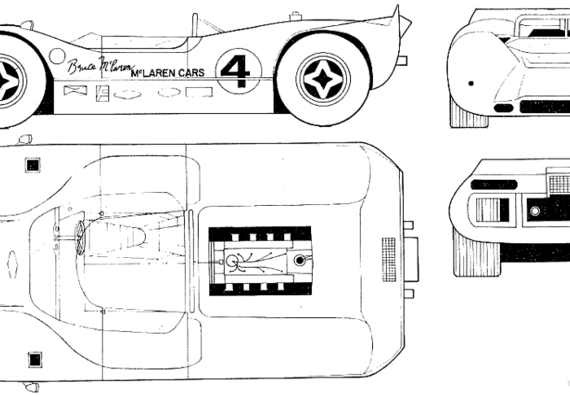 McLaren M6A - МакЛарен - чертежи, габариты, рисунки автомобиля