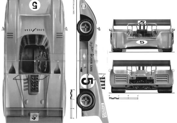 McLaren M8D (1970) - МакЛарен - чертежи, габариты, рисунки автомобиля