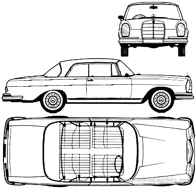 Mercedes-Benz 250SE Coupe (1969) - Мерседес Бенц - чертежи, габариты, рисунки автомобиля