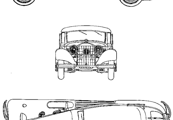 Mercedes-Benz 540K (1936) - Мерседес Бенц - чертежи, габариты, рисунки автомобиля