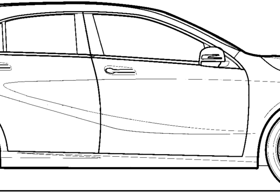 Mercedes-Benz A180 (2013) - Мерседес Бенц - чертежи, габариты, рисунки автомобиля