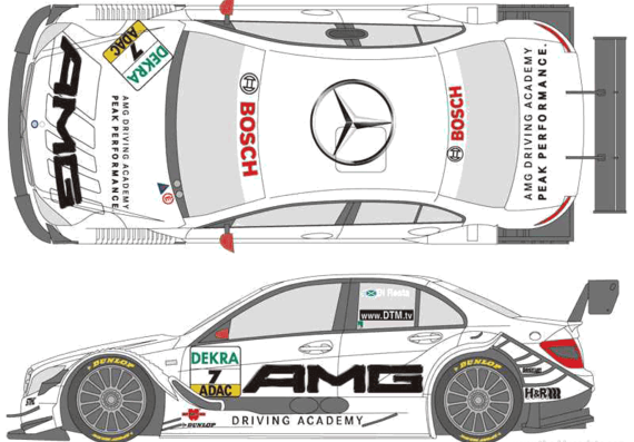 Mercedes-Benz AMG C-Class (2010) - Мерседес Бенц - чертежи, габариты, рисунки автомобиля