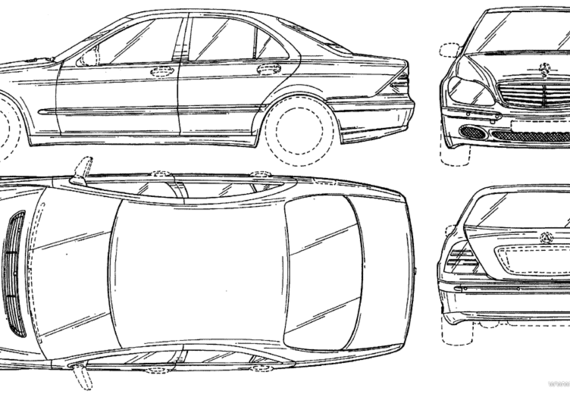 Mercedes-Benz S-Class - Мерседес Бенц - чертежи, габариты, рисунки автомобиля