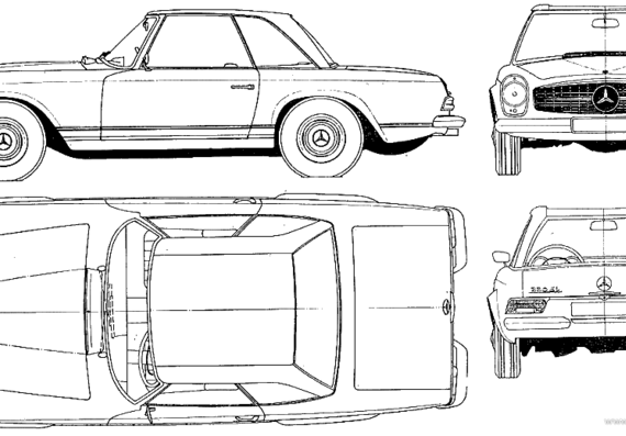 Mercedes-Benz SL-Class 230 - Мерседес Бенц - чертежи, габариты, рисунки автомобиля