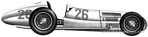Mercedes-Benz W154 GP (1938) - Мерседес Бенц - чертежи, габариты, рисунки автомобиля