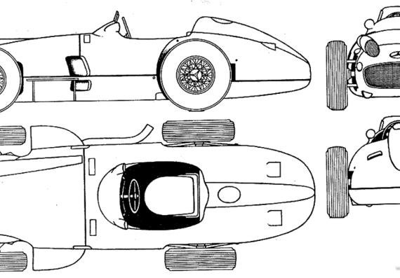 Mercedes-Benz W196 Silver Arrow - Мерседес Бенц - чертежи, габариты, рисунки автомобиля