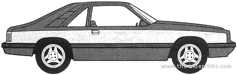 Mercury Capri (1982) - Меркури - чертежи, габариты, рисунки автомобиля