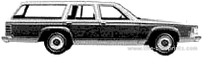 Mercury Marquis Colony Park Station Wagon (1979) - Меркури - чертежи, габариты, рисунки автомобиля
