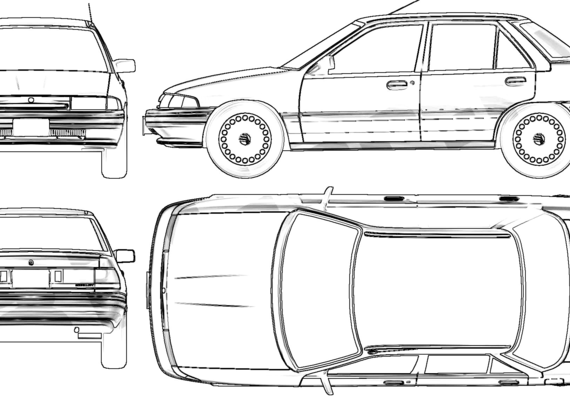 Mercury Tracer (1994) - Mercury - drawings, dimensions, pictures of the car