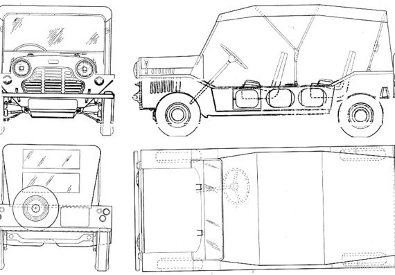 Mini Moke - Мини - чертежи, габариты, рисунки автомобиля