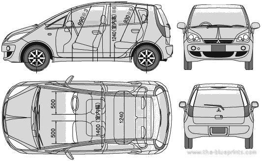 Mitsubishi Colt 5-Door (2005) - Mittsubishi - drawings, dimensions, pictures of the car