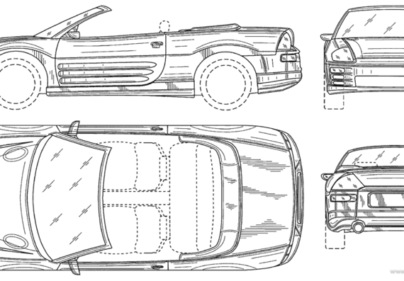 Mitsubishi Eclipse Cabrio (2003) - Митцубиси - чертежи, габариты, рисунки автомобиля