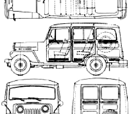 Mitsubishi Jeep J30 - Митцубиси - чертежи, габариты, рисунки автомобиля