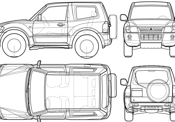 Mitsubishi Pajero SWB (2005) - Mittsubishi - drawings, dimensions, pictures of the car