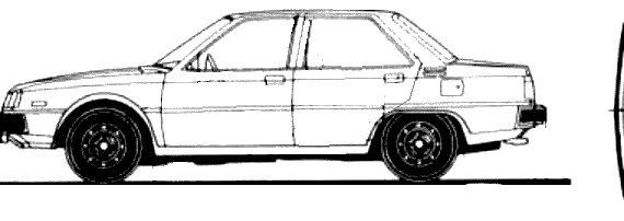 Mitsubishi Tredia (1982) - Митцубиси - чертежи, габариты, рисунки автомобиля