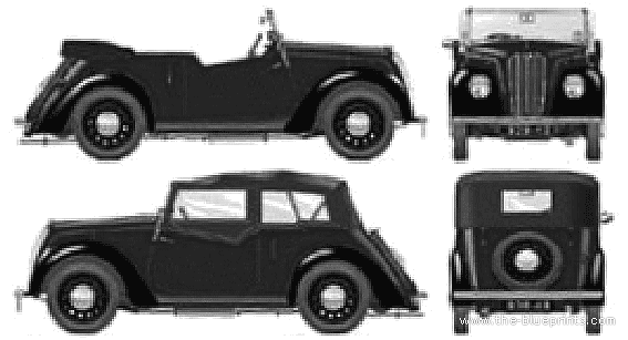 Morris 8 Series E Tourer (1939) - Моррис - чертежи, габариты, рисунки автомобиля