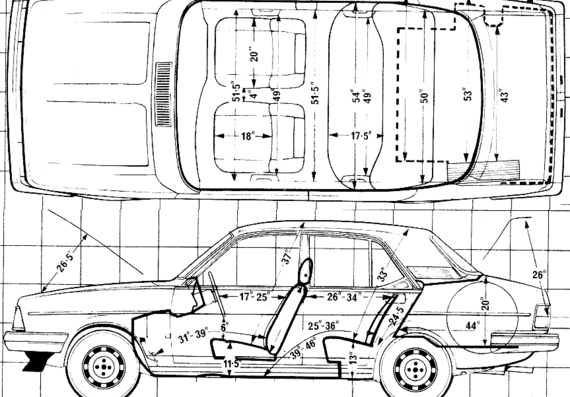 Morris Ital 1.3 HLS (1980) - Моррис - чертежи, габариты, рисунки автомобиля