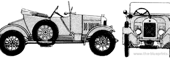 Morris Oxford Bullnose (1913) - Моррис - чертежи, габариты, рисунки автомобиля