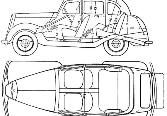 Morris Ten-Four (1946) - Моррис - чертежи, габариты, рисунки автомобиля