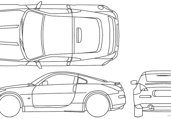 Nissan 350Z (2005) - Ниссан - чертежи, габариты, рисунки автомобиля