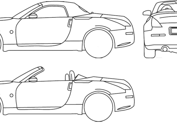 Nissan 350Z Convertible (2005) - Ниссан - чертежи, габариты, рисунки автомобиля