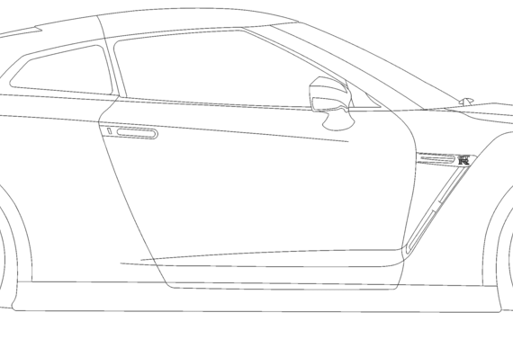 Nissan GT-R (R35) (2008) - Ниссан - чертежи, габариты, рисунки автомобиля