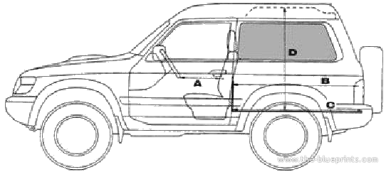 Nissan Patrol SWB (2005) - Ниссан - чертежи, габариты, рисунки автомобиля