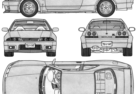 Nissan Skyline GT-R R33 - Ниссан - чертежи, габариты, рисунки автомобиля