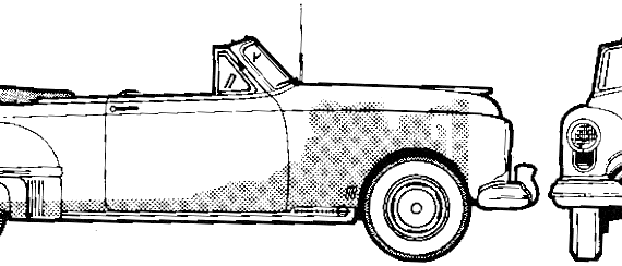 Oldsmobile 66 Convertible (1949) - Олдсмобиль - чертежи, габариты, рисунки автомобиля