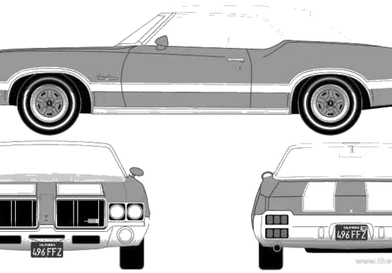 Oldsmobile Cutlass Supreme Convertible (1972) - Олдсмобиль - чертежи, габариты, рисунки автомобиля