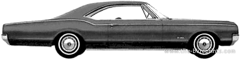 Oldsmobile Jetstar 88 Holiday Coupe (1965) - Олдсмобиль - чертежи, габариты, рисунки автомобиля