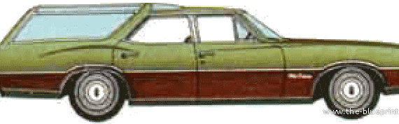 Oldsmobile Vista Cruiser Wagon (1970) - Олдсмобиль - чертежи, габариты, рисунки автомобиля