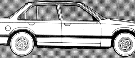 Opel Commodore 2.5S Berlina (1981) - Опель - чертежи, габариты, рисунки автомобиля