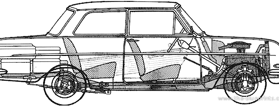 Opel Kadett A 2-Door - Опель - чертежи, габариты, рисунки автомобиля