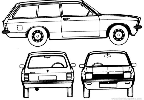 Opel Kadett C Caravan (1974) - Опель - чертежи, габариты, рисунки автомобиля