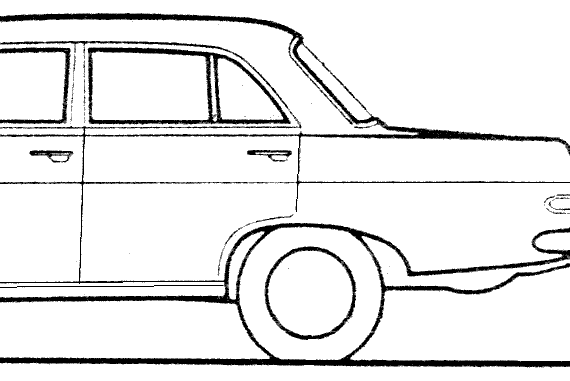 Opel Rekord A 4-Door (1965) - Опель - чертежи, габариты, рисунки автомобиля