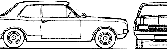 Opel Rekord C 2-Door (1967) - Опель - чертежи, габариты, рисунки автомобиля