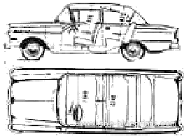 Opel Rekord P1 2-Door (1958) - Опель - чертежи, габариты, рисунки автомобиля