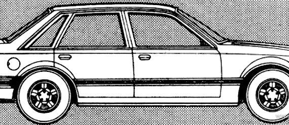 Opel Senator A (1980) - Опель - чертежи, габариты, рисунки автомобиля