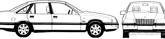 Opel Senator B (1987) - Опель - чертежи, габариты, рисунки автомобиля