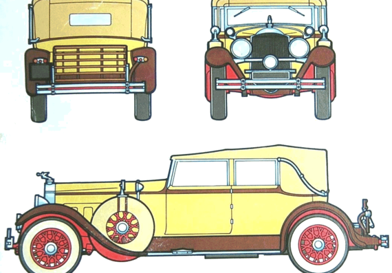Packard Victoria (1928) - Разные автомобили - чертежи, габариты, рисунки автомобиля