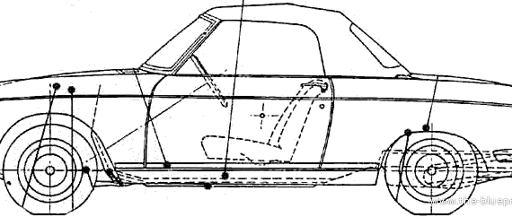 Peugeot 204 Cabriolet (1967) - Пежо - чертежи, габариты, рисунки автомобиля