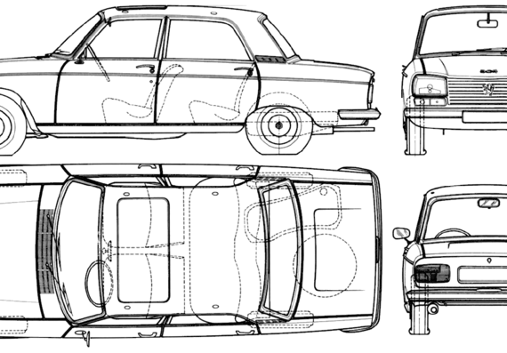 Peugeot 304 Berline - Пежо - чертежи, габариты, рисунки автомобиля