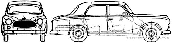Peugeot 403 - Пежо - чертежи, габариты, рисунки автомобиля