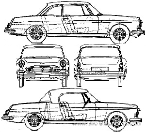 Peugeot 404 Cabriolet - Пежо - чертежи, габариты, рисунки автомобиля