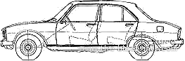 Peugeot 504 - Пежо - чертежи, габариты, рисунки автомобиля