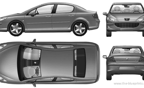 Peugeot 607 - Пежо - чертежи, габариты, рисунки автомобиля