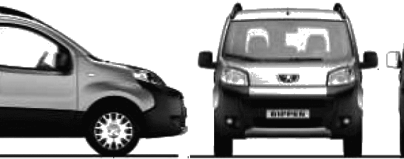 Peugeot Bipper Tepee (2009) - Пежо - чертежи, габариты, рисунки автомобиля