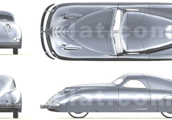 Phantom Corsair (1938) - Разные автомобили - чертежи, габариты, рисунки автомобиля